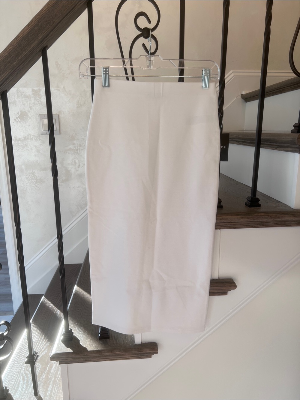 Forever 21 White Midi Skirt Elastic Skirt Bodycon Skirt